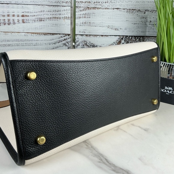 Coach Field Tote 30 Colorblock Black Tan Cream Tote Hand Shoulder Bag Fall Unise - Picture 12 of 15